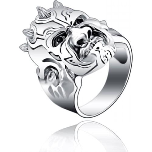 2019 new 100% S925 pure silver jewelry European and American style Shura Grimace mens ring skull ring for Men