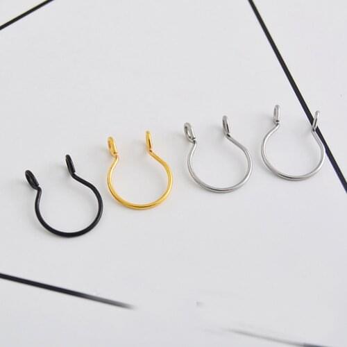 1pcs U Shaped Fake Nose Ring Septum Piercing Lip Rings Set Hoop Gold Stud Stainless Steel Horseshoe Body Jewelry for Women