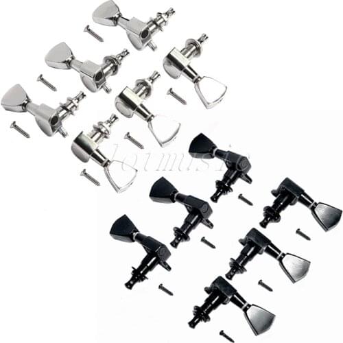 6R6L Tuning Pegs Tuners Machine Heads For Electric Guitar Replacement Black Chrome