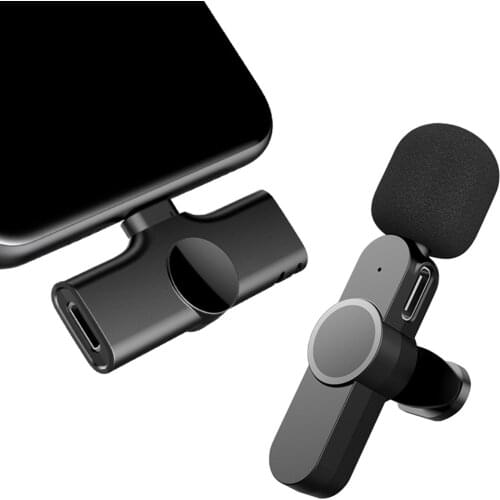 1pc Mini USB-C Android Plug-Play Lapel Mic Wireless Lavalier Microphone for Live Stream Vloggers Interview Auto-syncs Clip-on