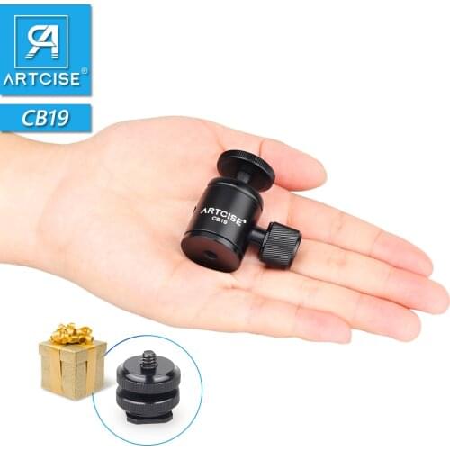 Mini Ball Head 1/4" Mount for Tripod Camera Stand 360 Degree Ballhead All Metal Aluminum CNC Made High Quality Cold Shoe as Gift