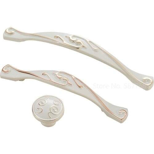 Fashion Decorative Kitchen Cabinet Handle Cupboard Drawer Pull Ivory White Zinc Alloy Furniture Door Knob Box Hardware Knobs