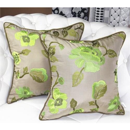 Fashion Pastoral Embroidery Cushion Tree Flower Butterfly Pillow Cover European Style Home Decor Sofa Chair Throw Pillowcase