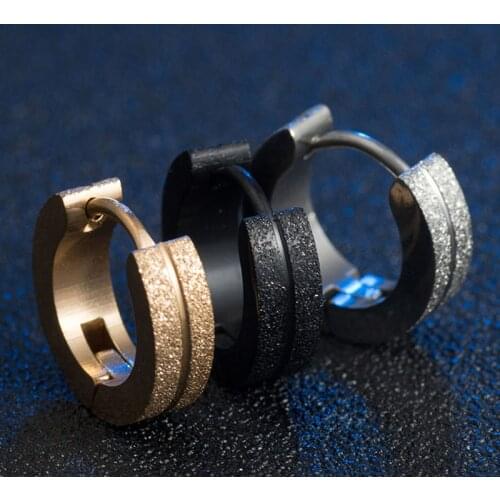 Fashion Earrings Mens Round Titanium Steel Earrings Mens Jewelry Accessories Hipster Rock Style Punk Circle Earrings For Men