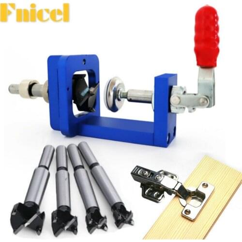 15-35mm Hinge Boring Jig Set Woodworking Hole Drilling Guide Locator W/ Fixture Alloy Hole Opener Puncher Template Cabinet Door