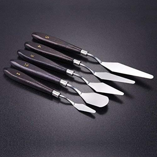 Palette Scraper Set Stainless Steel Palette Spatula Knives For Artist Oil Painting Tool Painting Knife Blade With Wooden Handle