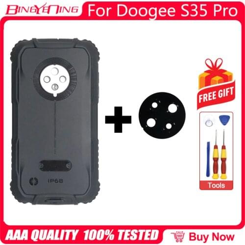Original For DOOGEE S35 Pro Battery Cover Back Housing Case With Speaker Horn + Microphone Cable + Camera Lens