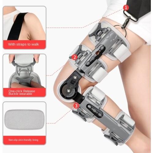 Knee fixation support patellar fracture meniscus rehabilitation ligament injury knee leg adjustable protection