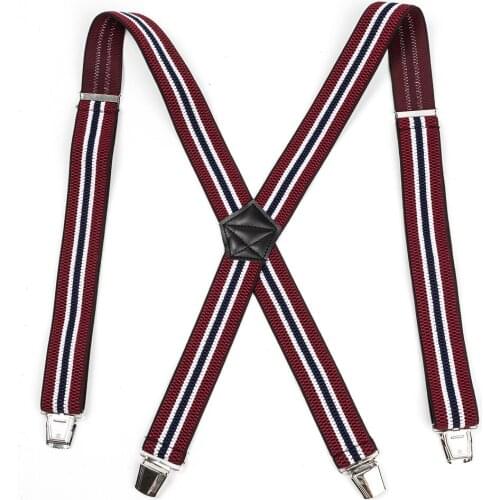 Tank pattern suspender strap mens adult fashion new four-clip elastic elastic wide strap suspender