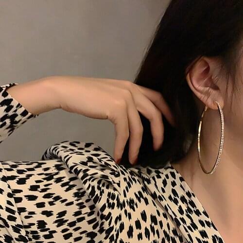 Hyperbole Big Hoop Earrings for Women 925 Silver Morganite Gemstone Wedding Engagement 5-7.4cm Fine Jewelry Valentines Gift