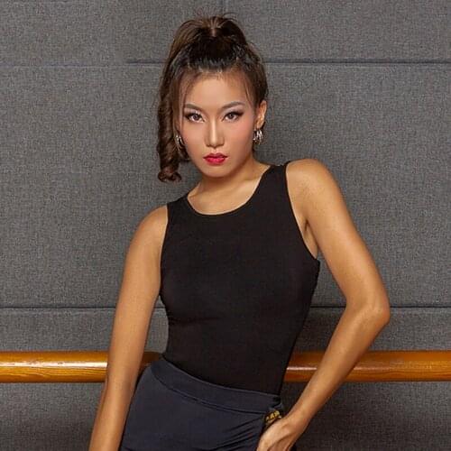 New Latin Dance Top Women Black Sexy Backless Vest Tango Cha Cha Rumba Samba Dancing Shirts Adults Practice Clothing DNV13386