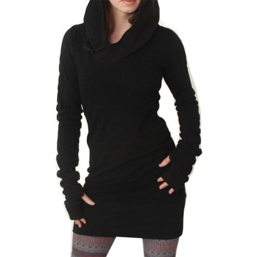 Women Dress 2019 New Quality Fashion Autumn Europe Hooded Solid Color Black Slim Mini Dress Promotion Vestidos De Festa OYM2209