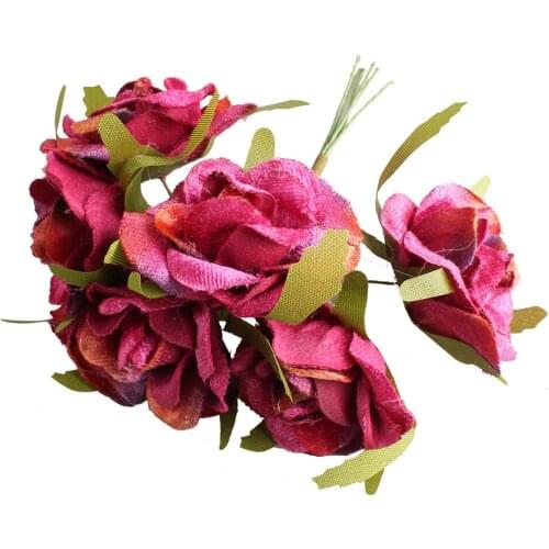 15PCS Artificial Flower Rose Holding Wedding Bouquet Silk Flower for Home Party Table Decoration Fall Decorations Fake Flower