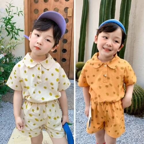 Newborn Baby Little Daisy Clothes Set Boys Girls Cotton Short Sleeve Tops Shorts 2pcs Children Clothing Suit