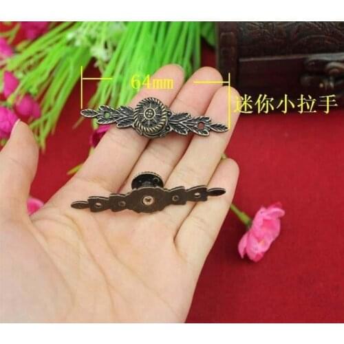 50Pcs Mini long handle 64MM alloy handle drawer pulls jewelry box handle antique handle
