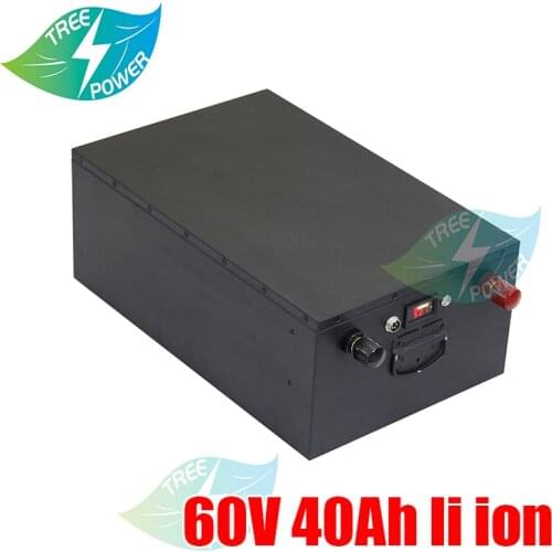 60V 40Ah Lithium ion battery pack li-po battery with bms 16s for 3000w motor power electric fishing boat solar+5A Charger