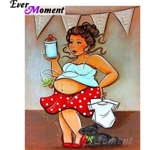 Ever Moment Diamond Painting Woman Cross Stitch 5D DIY Mosaic Full Square Rhinestones Diamond Embroidery Handmade Gift ASF1315