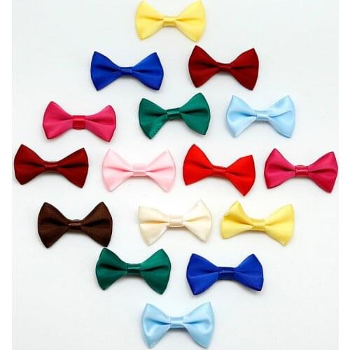 4x2.5cm 25pcs/lot Handmade DIY Satin Ribbon Bow Gift Package Bow Wedding Scrapbooking Embellishment Crafts Accessory