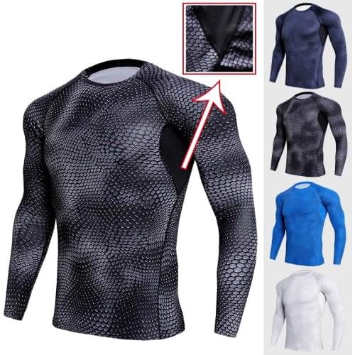 Quick Dry Sportswear Fitness Shirt Men Compression Home Gym Print 3D T Shirt Long Sleeve Sports Breathable Skin Thermal T-Shirt