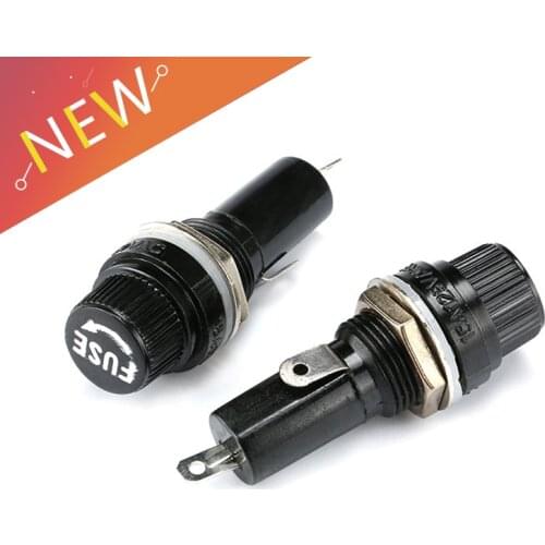 5*20mm 6*30mm glass fuse holders 5x20 black insurance tube socket fuse holder for 5*20 insurance Panel Mount Fuse Holder