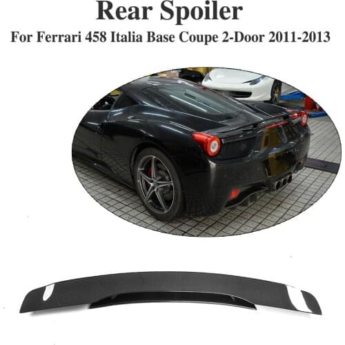 Carbon Fiber Rear Trunk Lip Double Spoiler Wings for Ferrari 458 Italia Base 2-Door 2011-2013 Car Styling