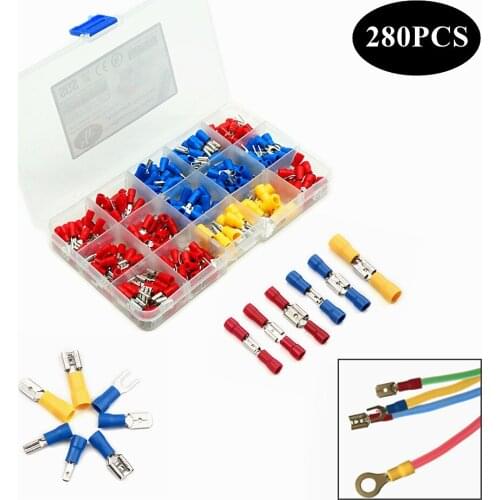 Electrical Insulated Wire Electrical Connectors-Butt, Ring,Spade,Quick Disconnect-Crimp Terminals Connectors Assortment Kit