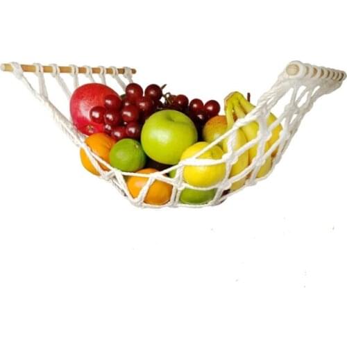 Macrame Fruit Hammock Under Cabinet Storage Fruits Net Boho Vegetable Basket Hanging Holder Home Organization