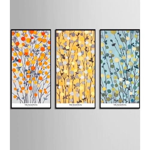 TOP Sale 3 Piecest/Set Abstract colorful rich tree Sitting Room Decoration Print Canvas Pictures (No Framed)/8-JDTZK-FZS