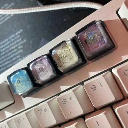 1pc Game Mechanical Keyboard Key Cap Manual Resin Keycap OEM Profile Personality Backlit Starry Sky Keycaps Customizable Height
