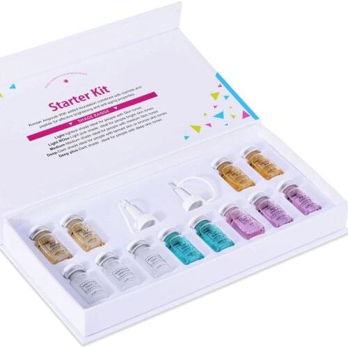 Korean Makeup BB Cream Gold Ampoule Serum Glow Starter Kit Mix Shades Brightening Whitening Makeup Foundation 12Pcs/Set