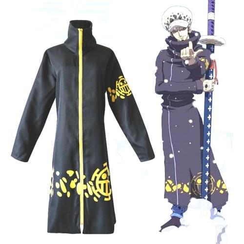Anime One Piece Cosplay Costume Trafalgar Law Trafalgar D Water Law Cosplay Costumes Cloak Halloween Clothing Female/male