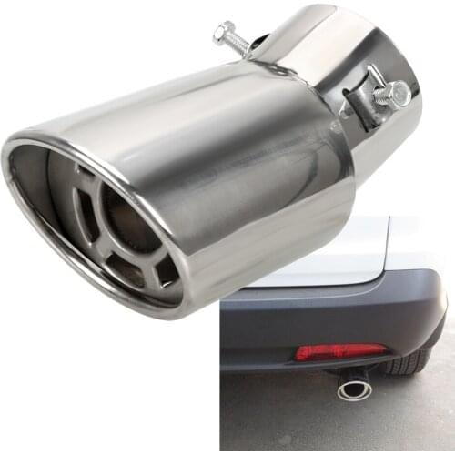 LEEPEE Car Exhaust Muffler Tail Muffler 1PCS Universal Round Car Exhaust Tail Pipe Car Accessories Stainless Steel