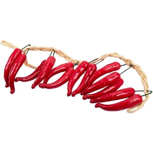 Best Artificial Chilli String Hot Peppers Hanging String Home Decor Vegetable (Red)