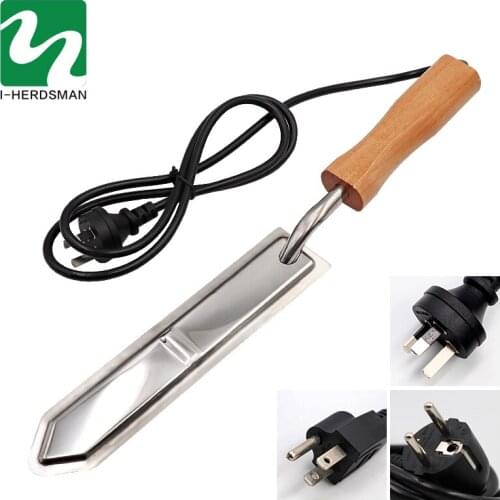 1 Pcs Electric Cutting Honey Knife To Take Honey Tool Cut Honey Knife Heating Handle Wooden Tool Stainless Steel Scraper