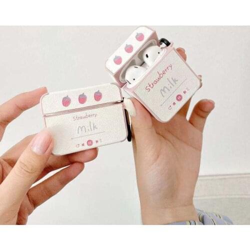 Simple Cute Strawberry Pattern Case for AirPods 1 2 Wireless Bluetooth Earphone Cover for AirPods Pro Silicone Soft Case Ins