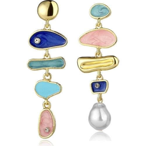 Unusual Earrings 2021 Trend For Women Demon Slayer Pearl Design Irregular Shape Accessories Fashion Jewelry
