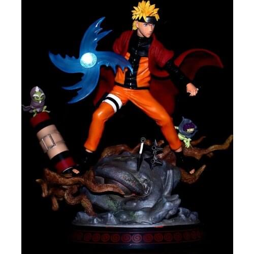 NEW Shippuden Combat Burning Wind Uzumaki Double Weapon GK Statue Collectible PVC Figure Model Toys Doll Gift