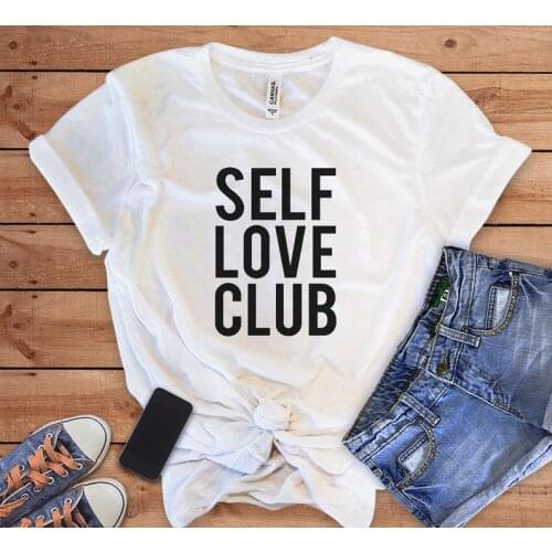 Skuggnas New Arrival Self Love Club T-shirt Women shirt Womens clothing Short Sleeve Fashion Tumblr t shirts drop ship