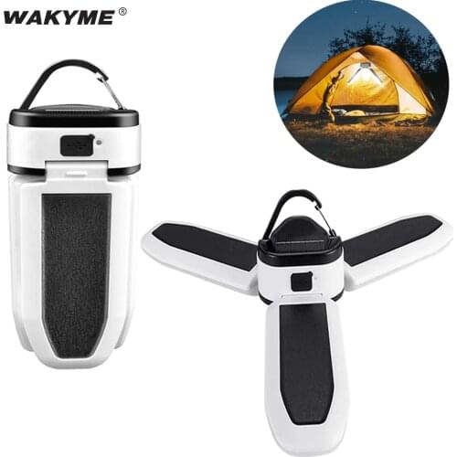 Portable Solar Camping Light Outdoor LED Lantern USB Rechargeable 3 Leaf Emergency Lights Super Bright Waterproof Flash Light