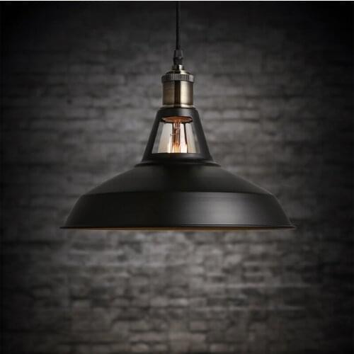 Modern glass iron Pendant Lamps with Edison Bulb for Dining Room/bar/restaurant Kitchen Lighting