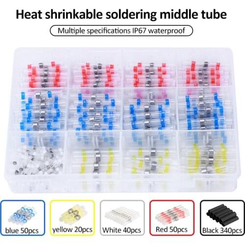 50-800pcs Waterproof solder ring heat shrinkable intermediate terminal solder sleeve terminal