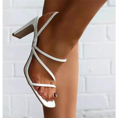 Summer Sandals Comfortable Open Toe High-heeled Sandal Casual Outdoor Solid Color Shoes