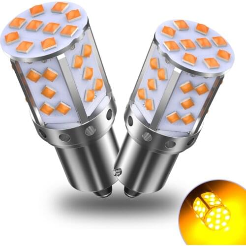 A pack 2400Lm 1156 BA15S P21W T20 7440 led BAU15S led canbus light bulbs no error Super bright Hyper Flash Turn Signal Lamps 12V