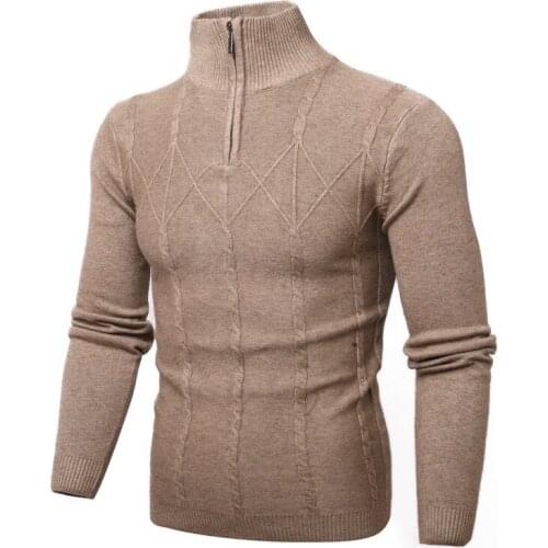 Thicken Men Sweater Pullovers Male Sweaters knitwears Slim Sweater Half Zipper Twist Jersey Autumn Winter Father Jumper Pullover