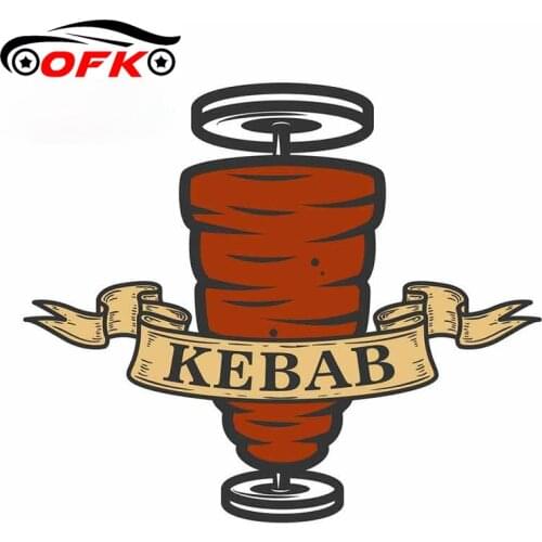 OFK for Kebab Emblem Windshield Refrigerator Car Sticker 3D Vinyl Waterproof Scratch-Proof Decal 13cm X 11.2cm
