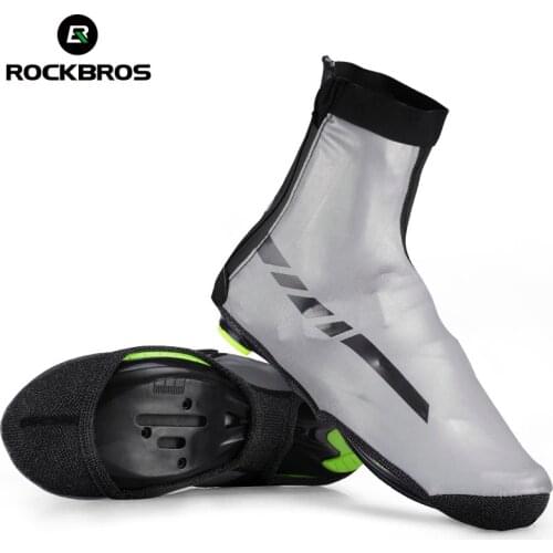 ROCKBROS Waterproof Cycling Shoes Cover Reflective MTB Mountain Road Bike Windproof Overshoes Lycra Fabric Sport Shoes Cover