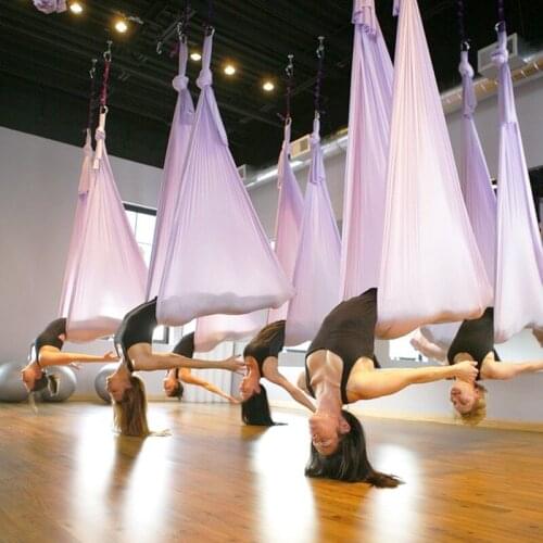 Yoga Aerial flying Anti-gravity Hammock bed trainer workout 1pcs 4 meter length hammock+1 pair carabiner +1 pair daisy chain