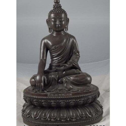 12 Tibet Buddhism monastery Copper Bronze made Tathagata Sakyamuni Buddha Statue