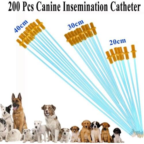 200PCS Wholesale Canine Sperm Injection Catheter Semen Deposition Artificial Insemination Pet Dog Disposable Vas Deferens Pipe