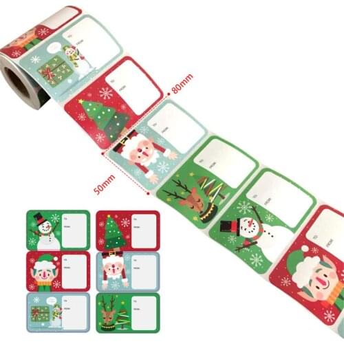 250pcs/roll 6 Designs Merry Christmas Stickers to and from Gift Name Tags Present Card Envelope Seal Sticker New year decoration